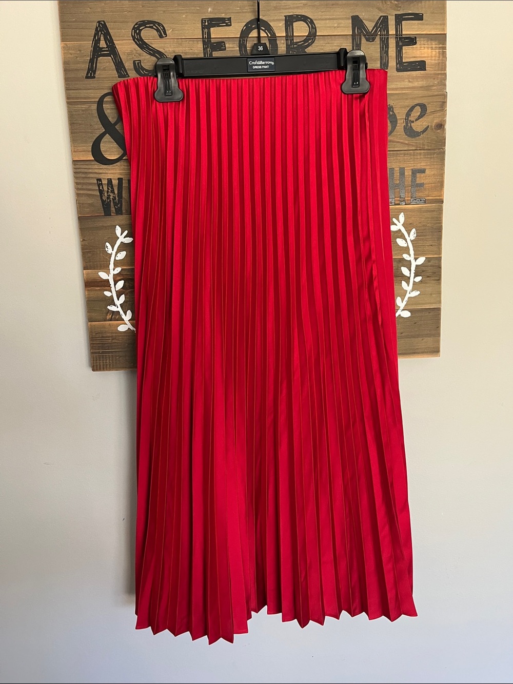 J.crew Red Gwyneth pleated slip skirt